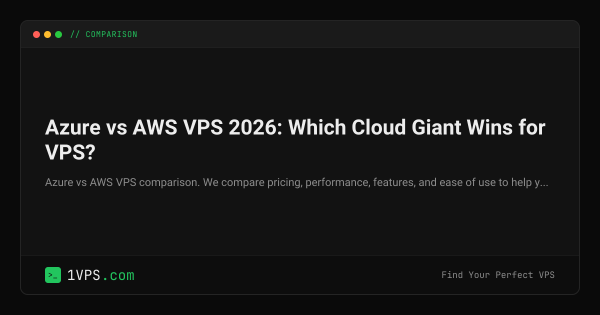 Azure vs AWS VPS 2026 Which Cloud Giant Wins for VPS?